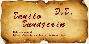 Danilo Dunđerin vizit kartica